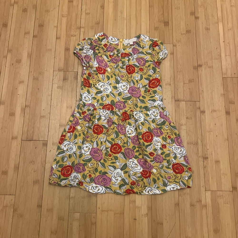 Mini Boden Floral Kids Dress - Red, White, Purple, Yellow